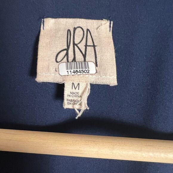 dRA Cicero Navy Blue Check Geo Print Long Sleeve Wrap Midi Dress Size Medium - Picture 12 of 14